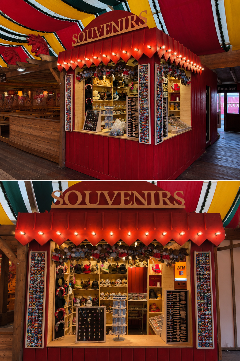 Souvenirstand im Festzelt – Detailansicht